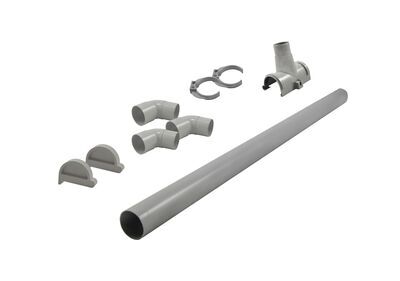 Dachrinnenpaket, grau, PVC, 13,5x20,2x14,4 cm, für Flachdachhäuser bis 555 cm 30498  1 86a8e4241495b47ceb3ed4060caa7c7139f3ccda