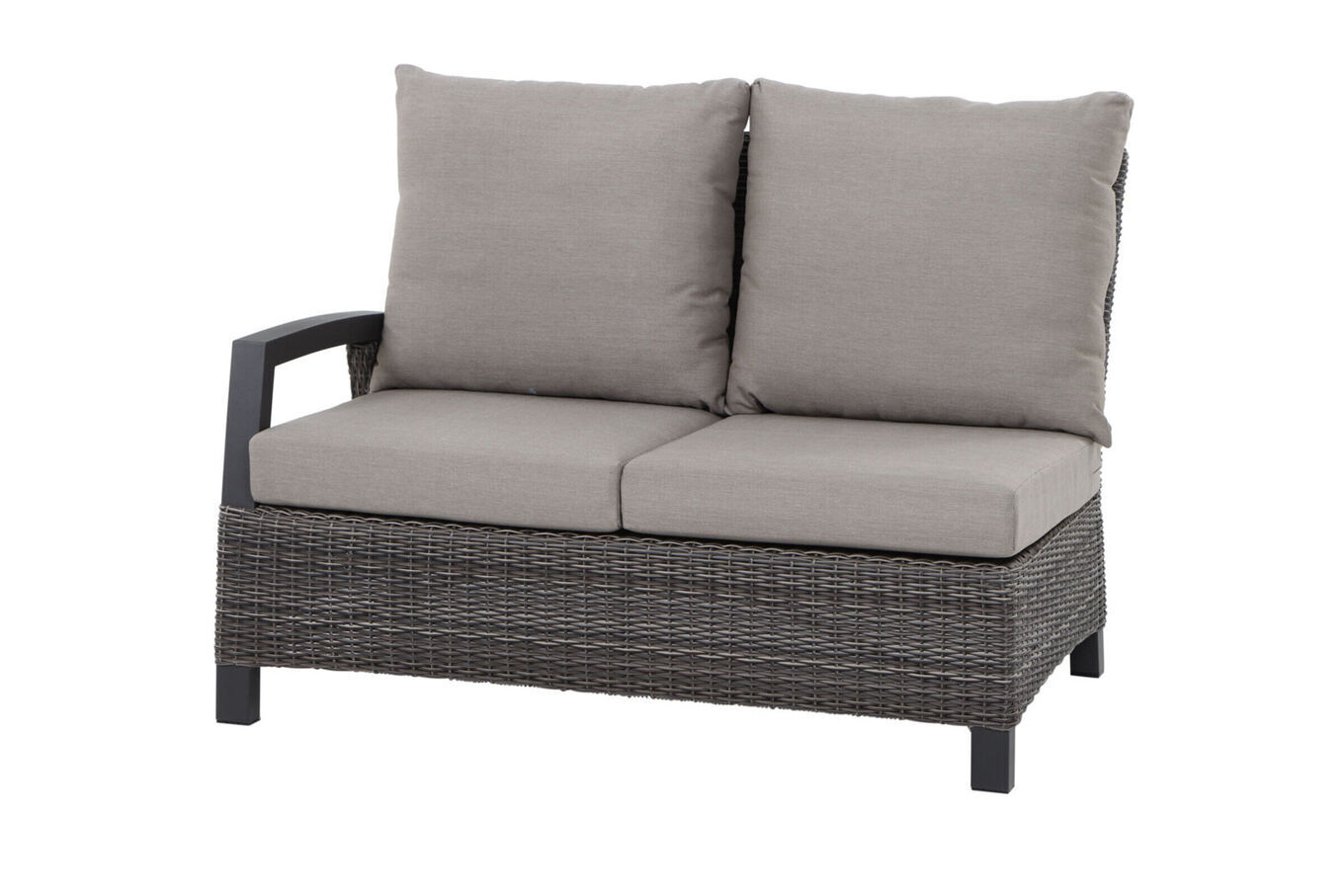 SIENA GARDEN Corido 2-Sitzer Sofa, charcoal, Alu / Gardino®-Geflecht, 136x83x88 cm, Armlehne rechts 20192__1