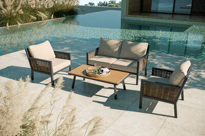 Aurelia Gartenlounge für 4 Personen, anthrazit/beige, Alu/Polyrattan, inkl. Kissen 34976  bLyECEpyD a76c883de3a00bf453211411371584c8e5623a43