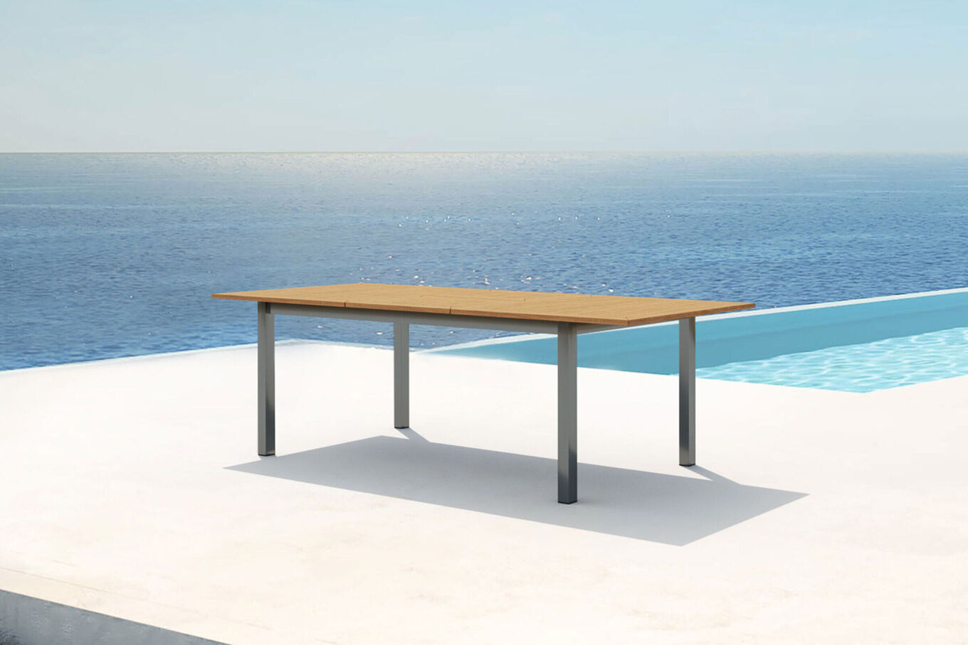 B-Ware: OUTFLEXX Ausziehtisch, Teakholz/Edelstahl, Plattenstärke 25mm, 180/240x100cm, FSC®-zertifiziertes Produkt 13493__1