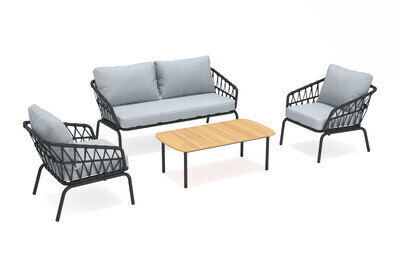 Olya Gartenlounge, anthrazit, Alu/Rope, pulverbeschichtet, langlebiges Material, inkl. Kissen 34714  b1H6cVCrk c5352dff56339611655184e187ca7cd2f885e919