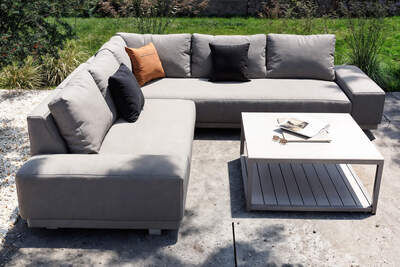 Beau Gartenlounge, grau, Aluminium/Polyester, 5 Personen, pflegeleicht, polster inklusive, schnelltrocknend, inkl. Kaffeetisch 80044  bObztS4oY abaee504f0fbbe7fef2611d17073f25a5c7b3240