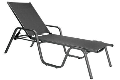 BasicPlus Stapelliege, anthrazit/anthrazit, Alu/Textilene, 202 x 70 x 37,5cm, 0301214-7000 10707-2  1 7ef937935b4fe149796cf56046ec96fcf6c61e63