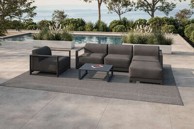 Gartenlounge, anthrazit, Aluminium/Polyester, für 5 Personen, mit Kissen Inklusive, stapelbar, UV-beständig 34879  b5obRsUcW cd04d6c0b6369d696ea730cc28e5035933588516