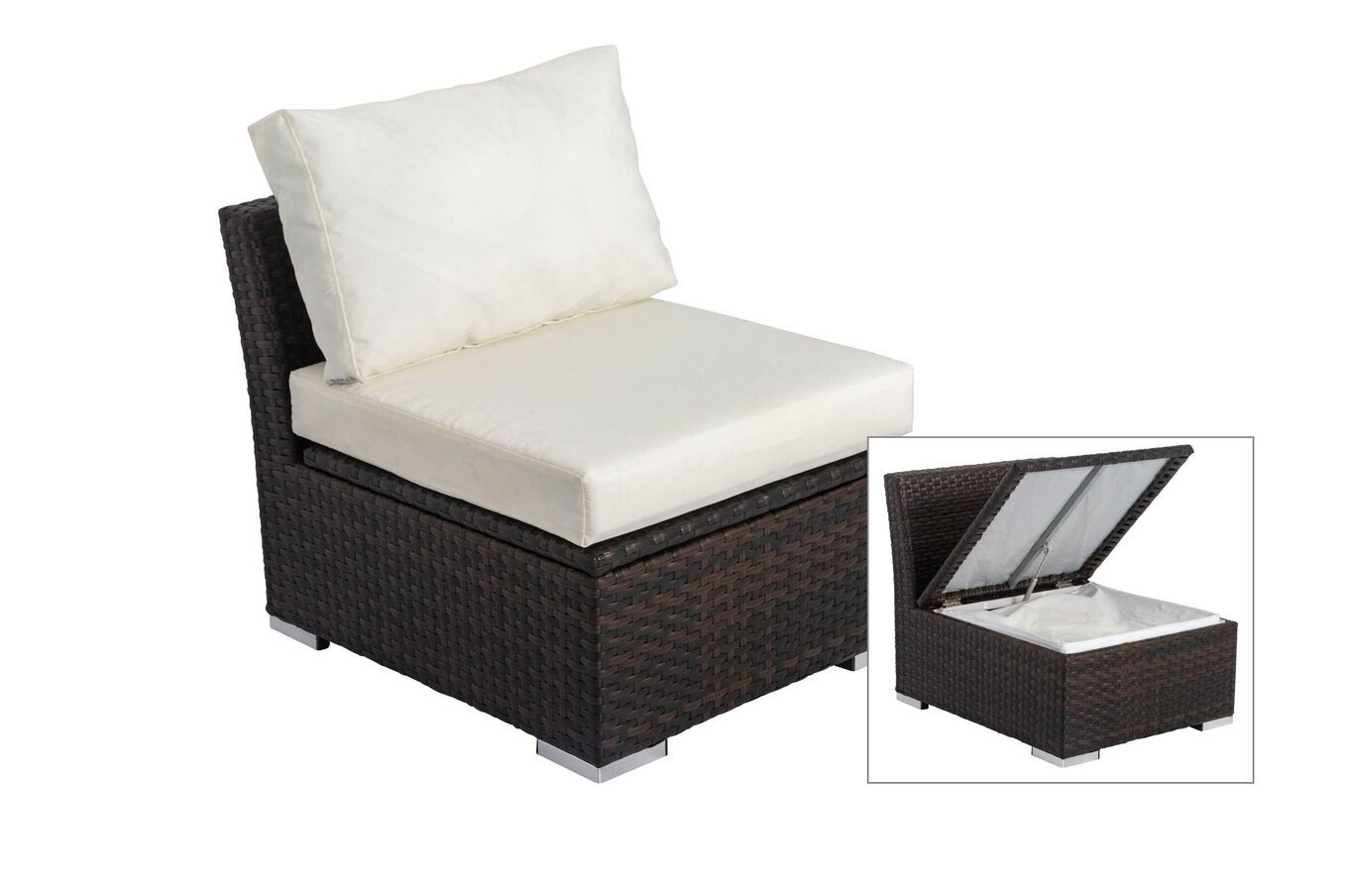 B-Ware: OUTFLEXX Mittelelement, braun marmoriert, Polyrattan, 63 x 78 x 65 cm, geeignet für 7759-BOX 18375_BOX__1