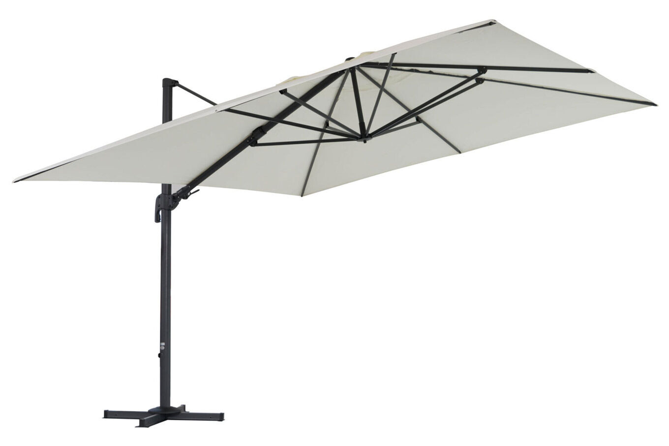 OUTFLEXX Sydney Ampelschirm, anthrazit/creme, Alu/Polyester, 350 x 350 cm, inkl. Plattenständer 20362__1