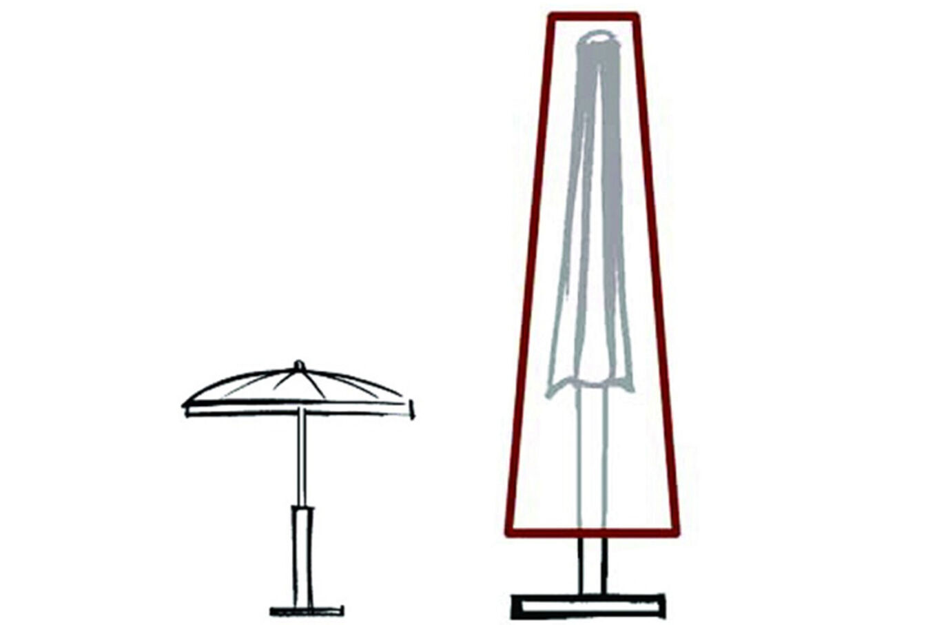 GARVIDA Schutzhülle für Sonnenschirme Ø 250 - 400 cm, braun, Polyestergewebe, 212 x 57/18 cm, mit Zugband 19088__1