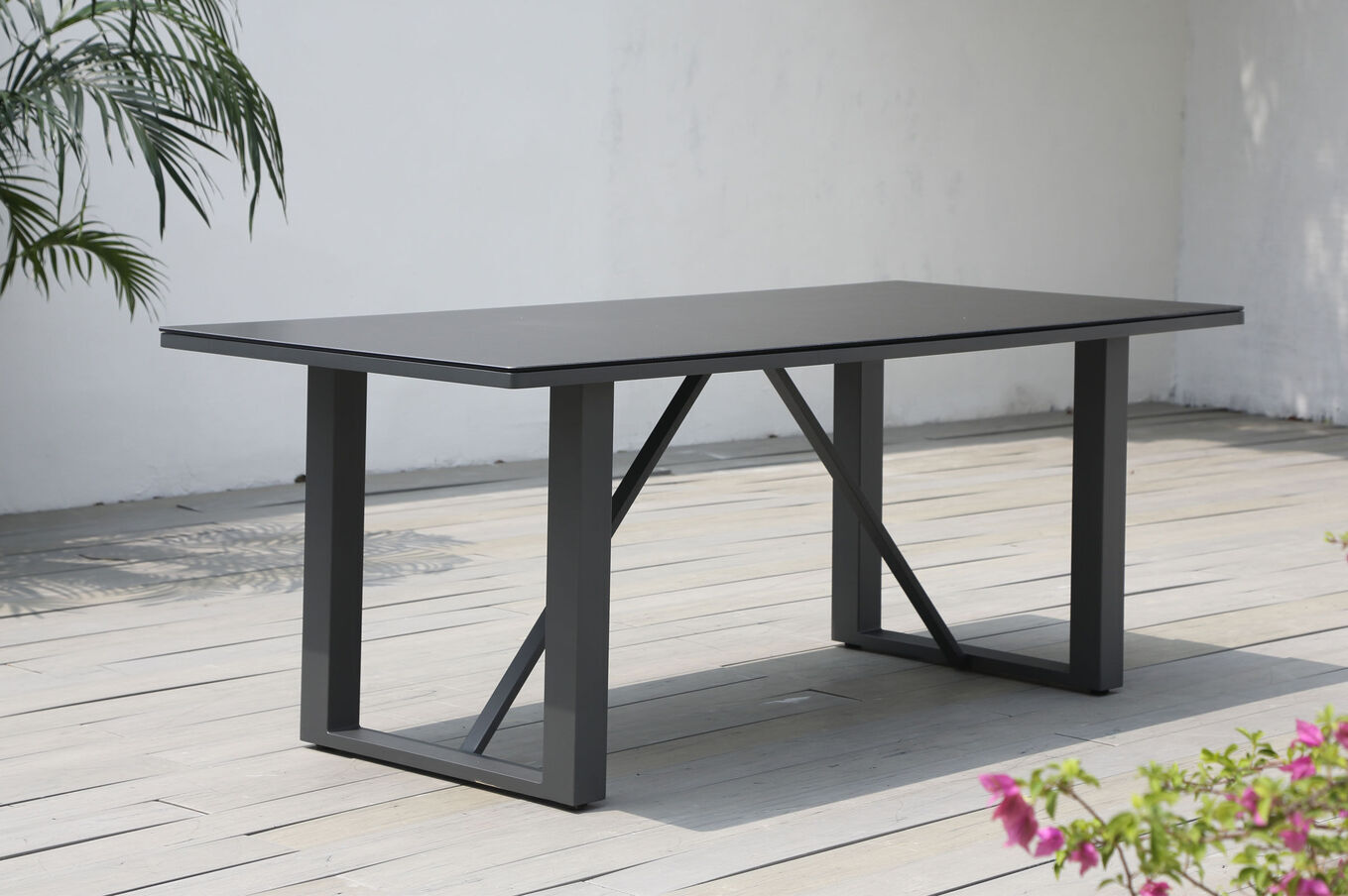 OUTFLEXX Esstisch, anthrazit, Aluminium, Glaskeramik, 200x90 cm 22299__1