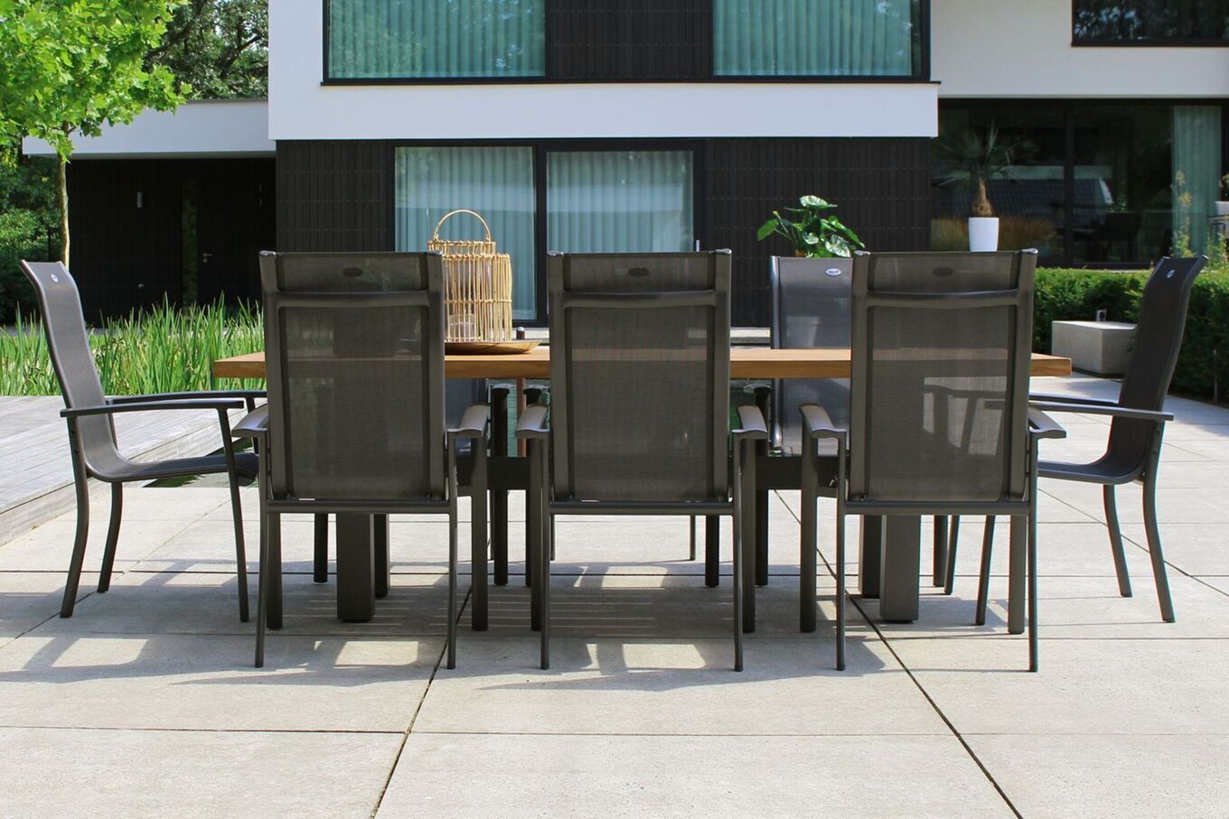 HARTMAN Sondermodell Yasmani/Alice Comfort Garten-Essgruppe, xerix, Alu/Teakholz, 240x100cm, 8 Stapelsessel 19048__1