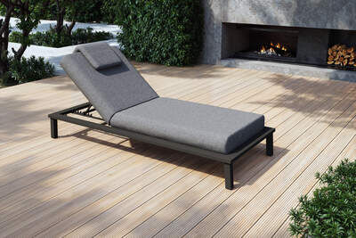 Blain Gartenliege, dunkelgrau, Alu/Polyester, 210 x 90 cm, schnelltrocknend, wasserabweisend 80048  bofgv9uzv f2a3b5927081ffdf7c225b6744674bd494f790af