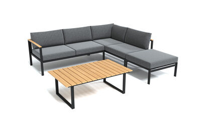 Gartenlounge, Anthrazit, Aluminium, langlebiges Material, witterungsbeständig, inklusive Kissen 80258  b6kkPDFMm e62fe093317bdff4eeab7fa4d83d485c14641966