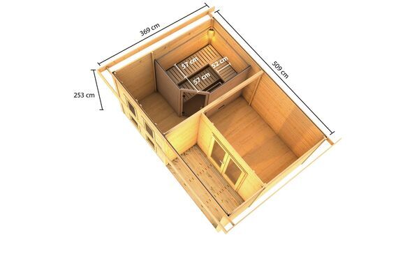 KARIBU Mainburg 5 Saunahaus, terragrau, Fichte, 508x368x253 cm, SET B mit Doppelflügeltür, Terrasse und 9 kW Ofen 31326-5 05.jpg