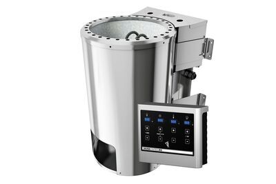 Plug & Play Saunaofen, silber, Edelstahl, 31x46x46 cm, 3,6 kW, Bio SET mit Steinen und Strg. Easy, Steuerung 30692  1 9b78919ec4f76c1f4660ccb5aa7048c9ae7a2ebc