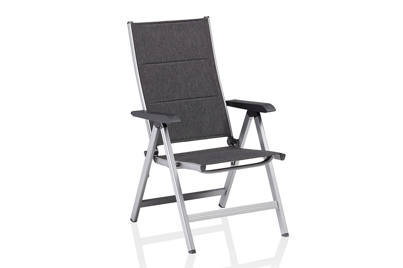 B-Ware: KETTLER BasicPlus Padded Klappstuhl, silber/anthrazit, Alu/Textilene, 0301201-9000, verstellbare Rückenlehne 22507__1
