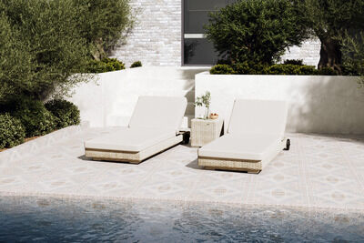 Gartenliege 2er Set, desert-beige, Alu/Polyrattan, horizontal verstellbar 80339  bwOc2ihW e697145f294592098d12d4814384b54746550552