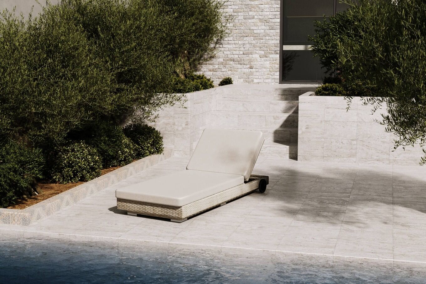 B-Ware: OUTFLEXX Gartenliege, desert-beige, Polyrattan/Alu, 200 x 70 cm, kissen inklusive, abnehmbare Bezüge 34937__1