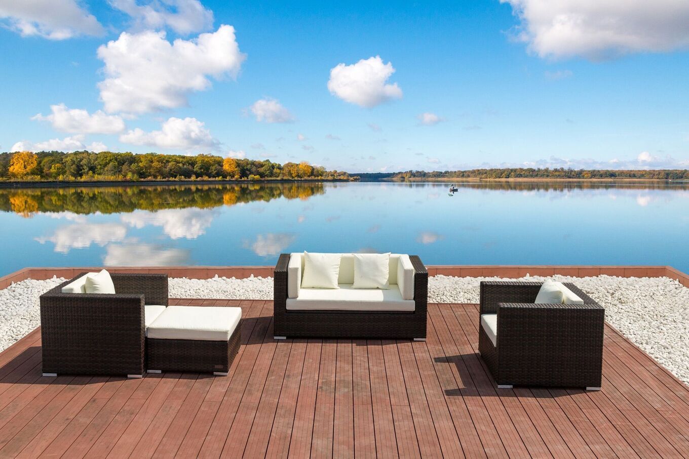 OUTFLEXX Gartenlounge, Polyrattan, braun marmoriert, 5 Pers, wasserfeste Kissenbox 16066_BOX_A__1
