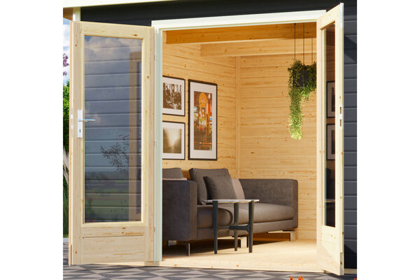 KARIBU Mainburg 5 Saunahaus, terragrau, Fichte, 508x368x253 cm, SET B mit Doppelflügeltür, Terrasse und 9 kW Ofen 31326-5 04.jpg