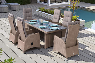 Elba Garten-Essgruppe, champagner-meliert/savanna, 200 x 95 cm, Polyrattan/Alu 16524  bVrFh2kIt 0113d5a8fca4417f2b5994f834d6b99cd45ad9a6