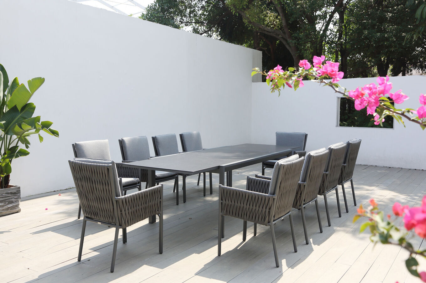 OUTFLEXX Garten-Essgruppe, anthrazit, Aluminium, Tisch 180/270x100 cm, 10 Sessel 23901__1