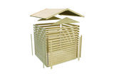 KARIBU Bosse 1 Saunahaus, terragrau, Fichte, 231x273x235 cm, mit Vorraum, Fronteinstieg und 9 kW Bio-Ofen 31311-3 18.jpg