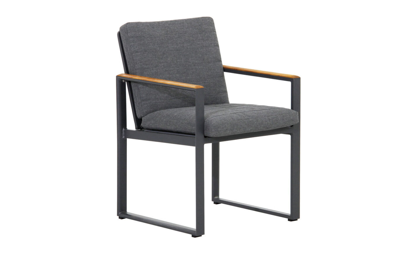 OUTFLEXX Alexander Stuhl, mattgrau, Alu/Teak, 58x55x81cm, mit Armlehnen, inkl. Polster 20119__1