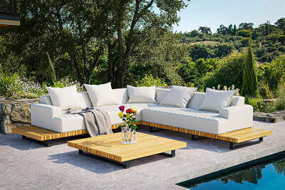 Icon Gartenlounge, hellgrau, Alu/Olefin, Tisch 120 x 120 cm, inkl. 5 Dekokissen, , FSC®-zertifiziertes Produkt 80005  b8FXWlC 3a5351617ecfce621a6e46a3f246876d62912b39